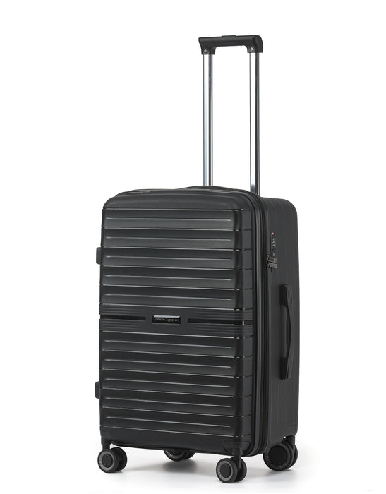 Aus Luggage Voyager 66cm Medium Hard Suitcase - Black
