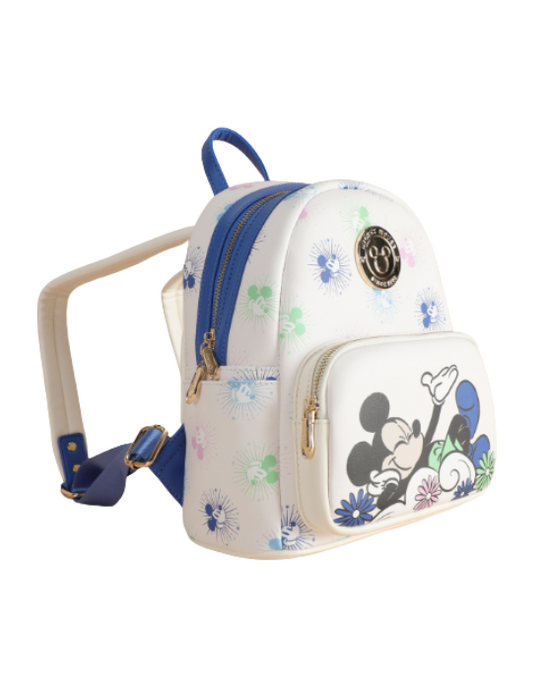 Mickey Mouse In The Flowers PU Backpack