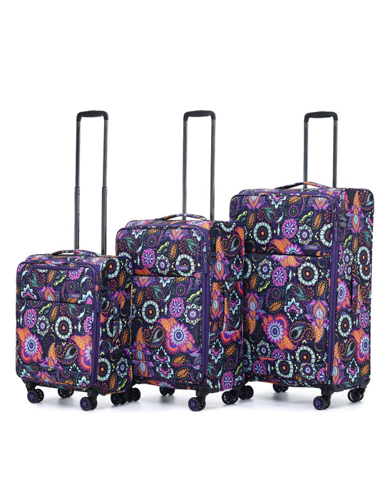 So Lite Soft Suitcase 3 Piece Set - Paisley