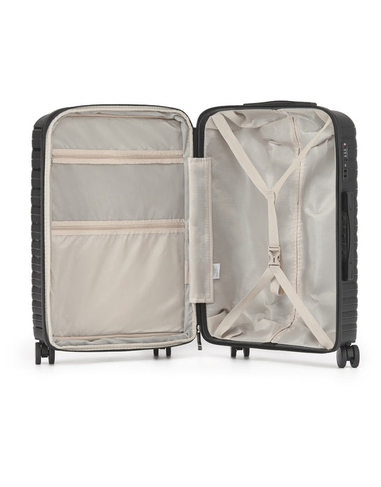 Aus Luggage Astro 65cm Medium Hard Suitcase - Black