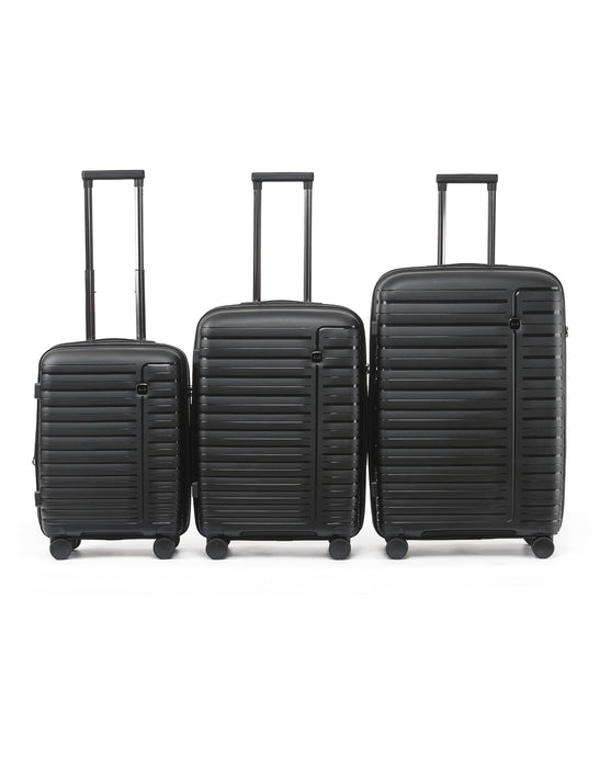 Aus Luggage Astro Hard Suitcase 3 Piece Set - Black