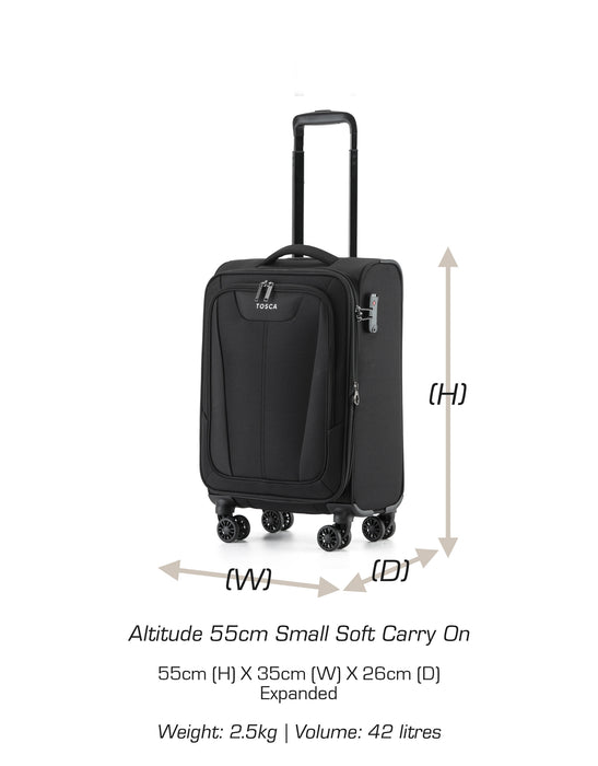 Altitude 55cm Small Soft Carry On - Black