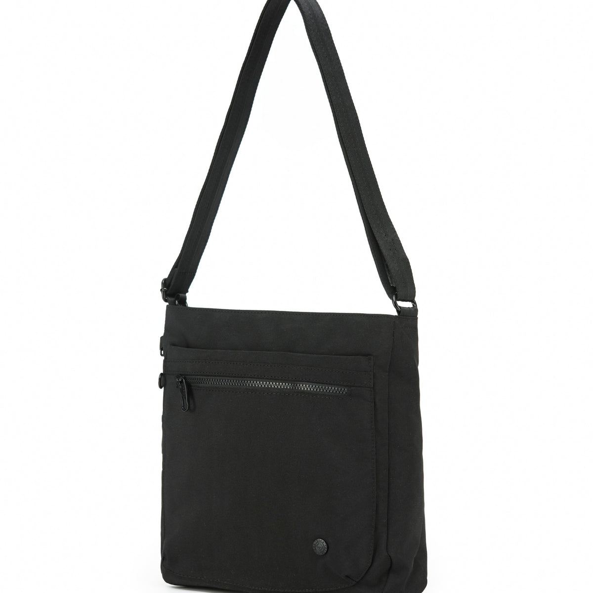 Anti-Theft Mono Black Square RFID Blocking Shoulder Bag
