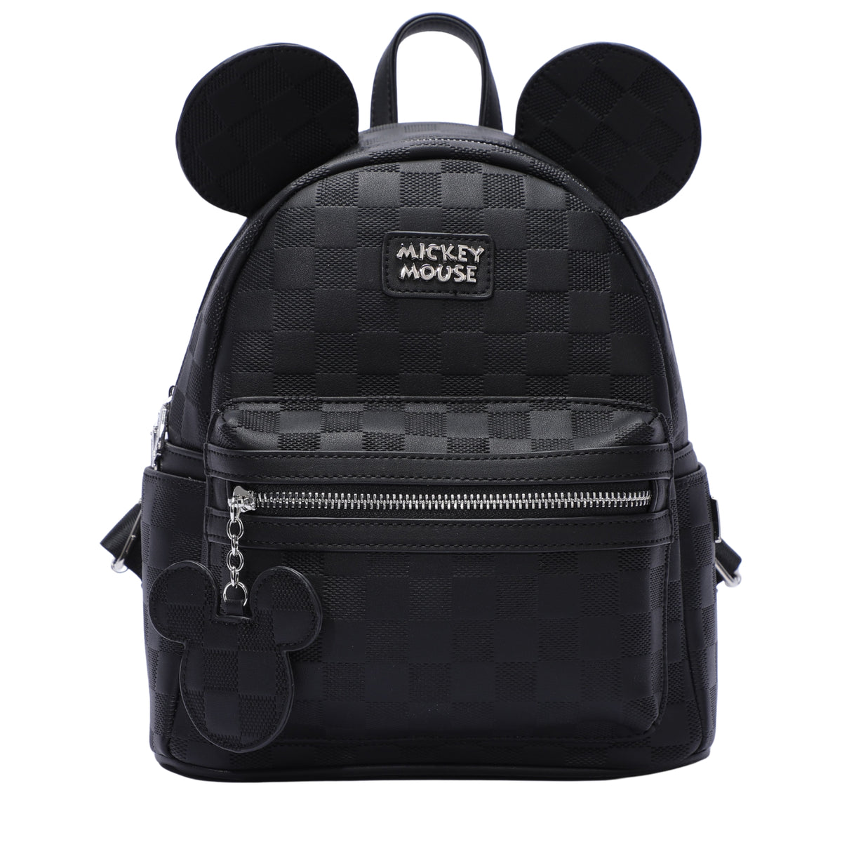 Disney x Typo Black Faux Leather Vegan Mickey Ear Mouse Backpack Loungefly Disney Mickey Ear Checkerboard Mini Backpack Faux  main image 3