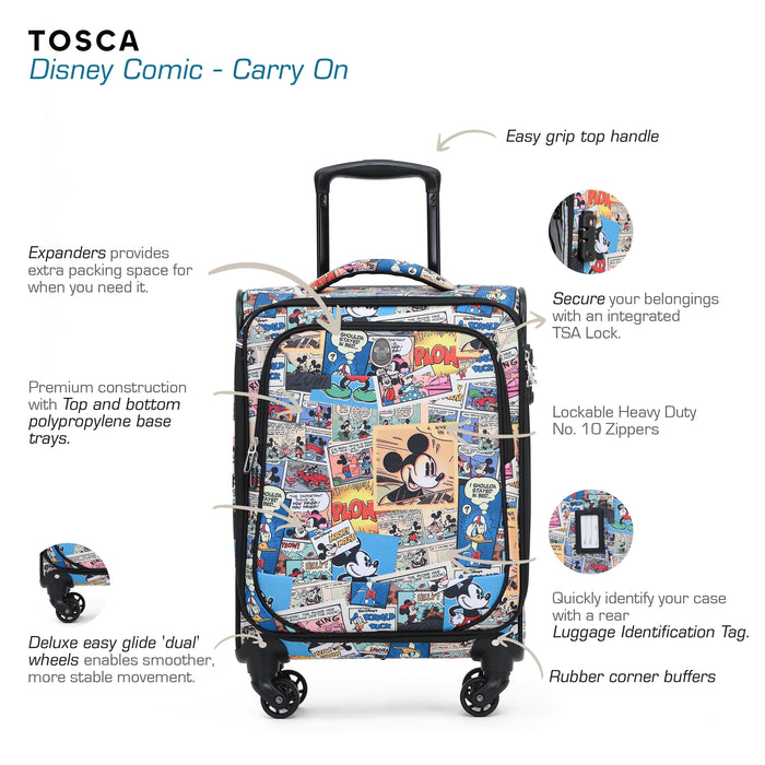 Disney Mickey Mouse Comic Soft Carry On - Multi