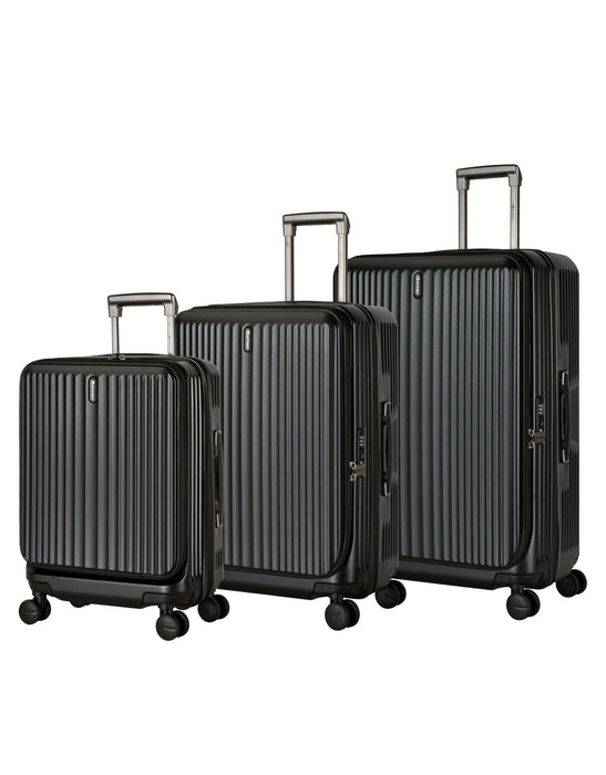Eminent Alfred Hard Suitcase 3 Piece Set - Black