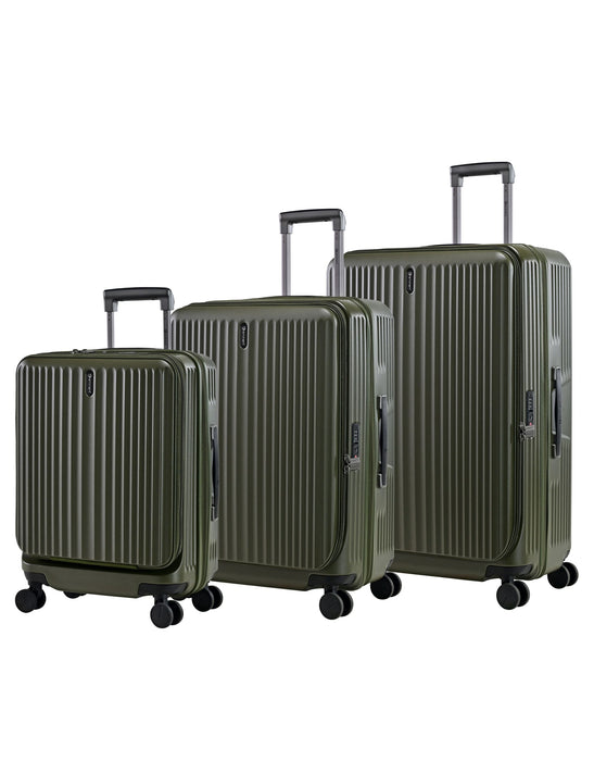 Eminent Alfred Hard Suitcase 3 Piece Set - Olive Green