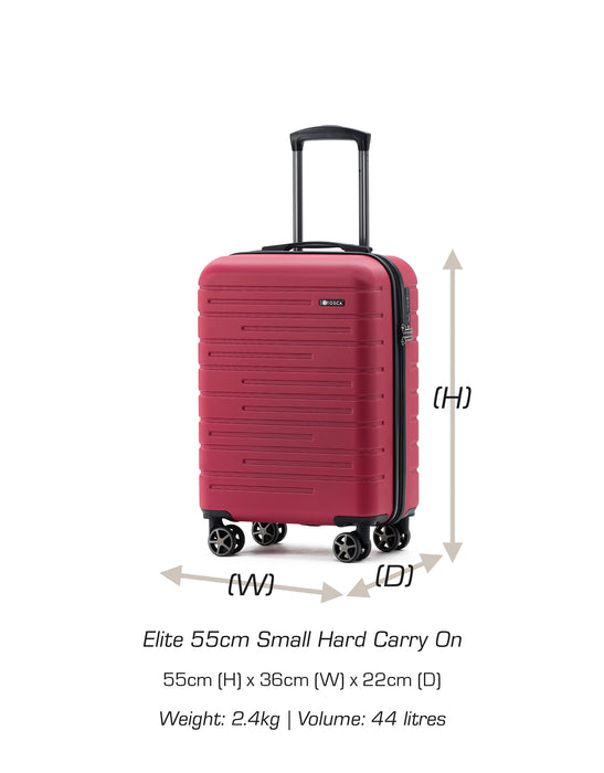 Elite 55cm Small Hard Carry On - Red