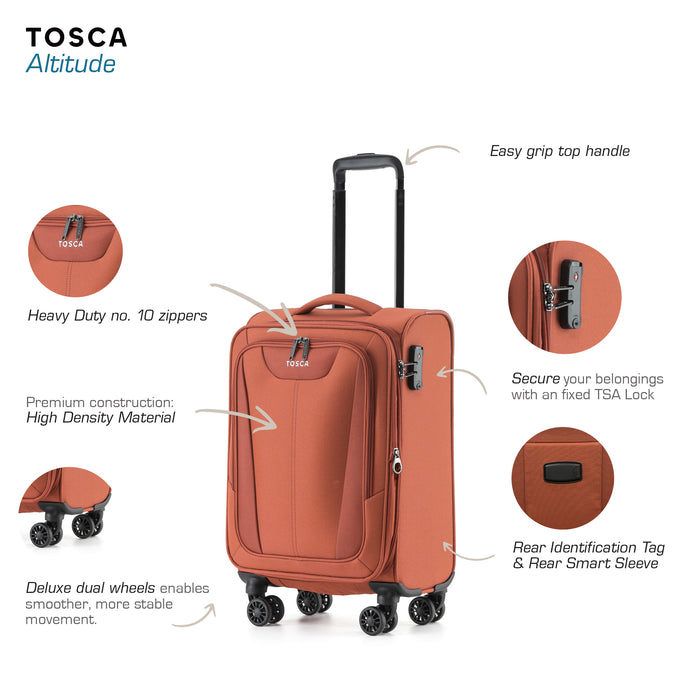 Altitude 55cm Small Soft Carry On - Rust