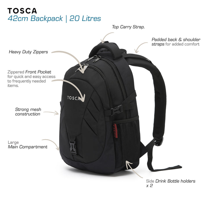42cm Casual Backpack - Black