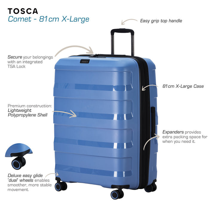 Comet 81cm X-Large Hard Suitcase - Infinity Blue