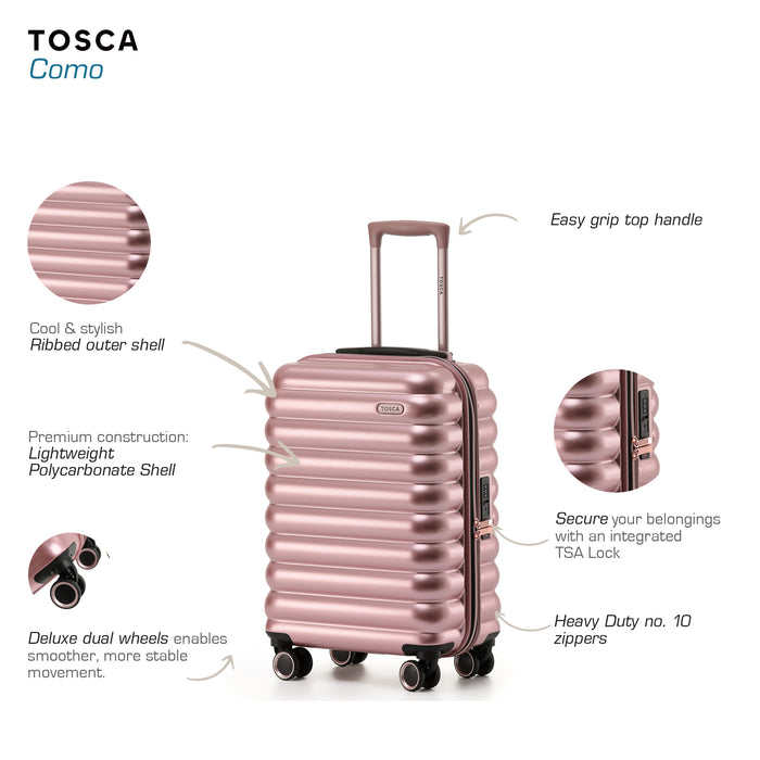 Como 54cm Small Hard Case Carry On - Rose Gold