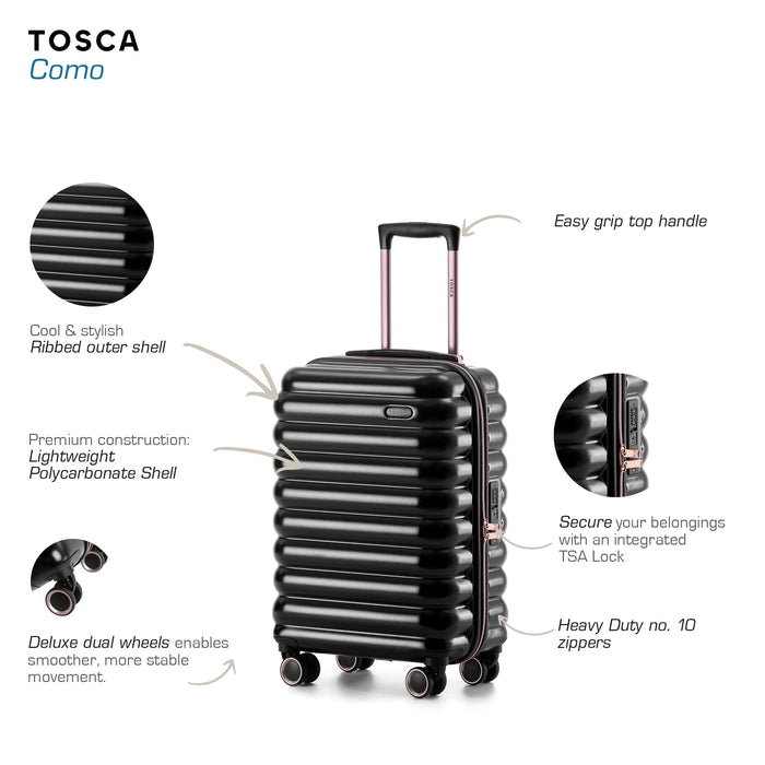 Como 54cm Small Hard Case Carry On - Black