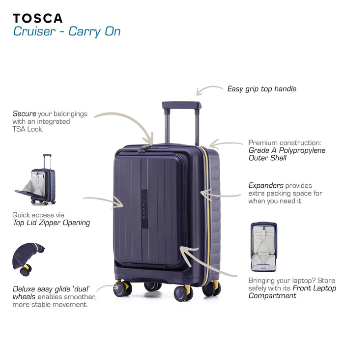 Cruiser 53cm Small Hard Case Carry On - Purple