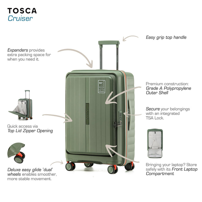 Cruiser 67cm Medium Hard Suitcase - Khaki