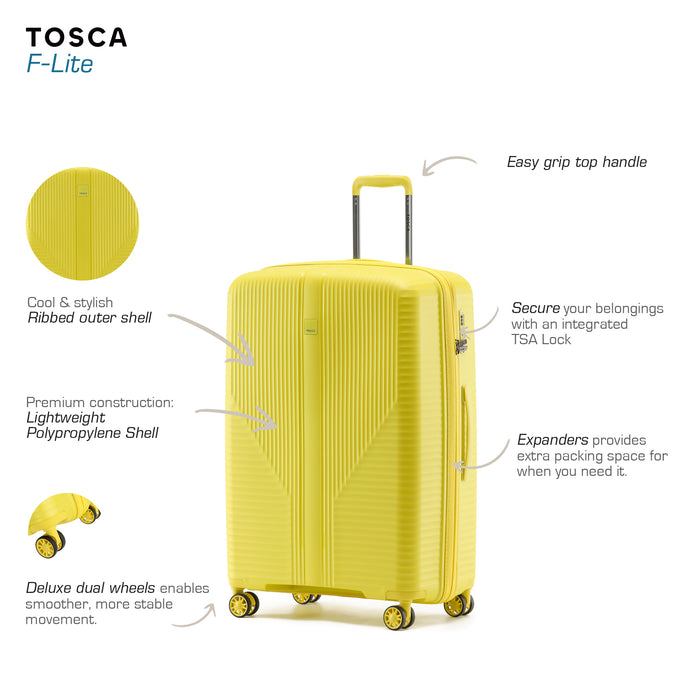 F-Lite 65cm Medium Hard Suitcase - Yellow