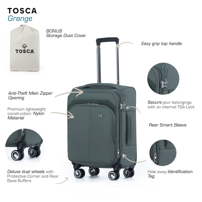 Grange 55cm Small Soft Carry On - Cypress Green