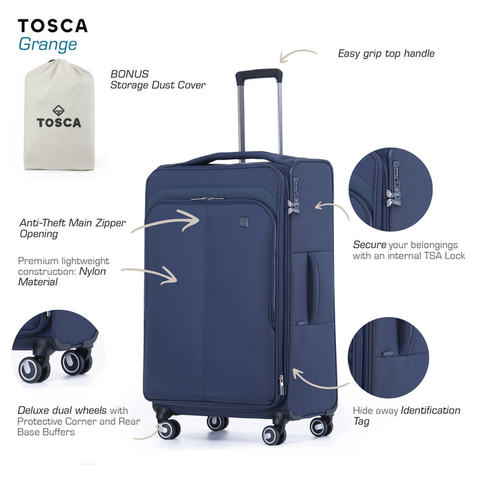 Grange 67cm Medium Soft Carry On - Indigo Blue