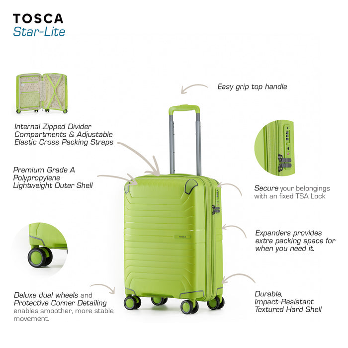 Star-Lite 53cm Small Hard Carry On - Lime Punch