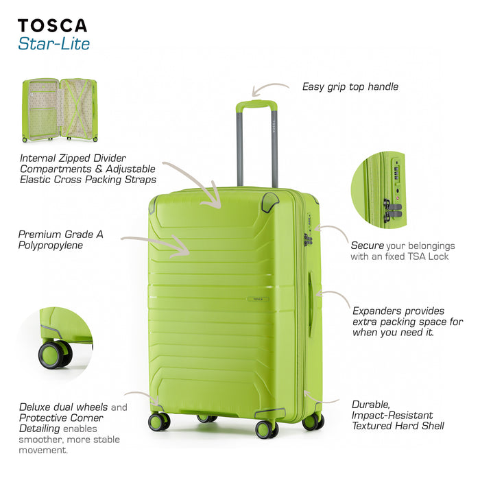 Star Lite 64cm Medium Hard Suitcase - Lime Punch