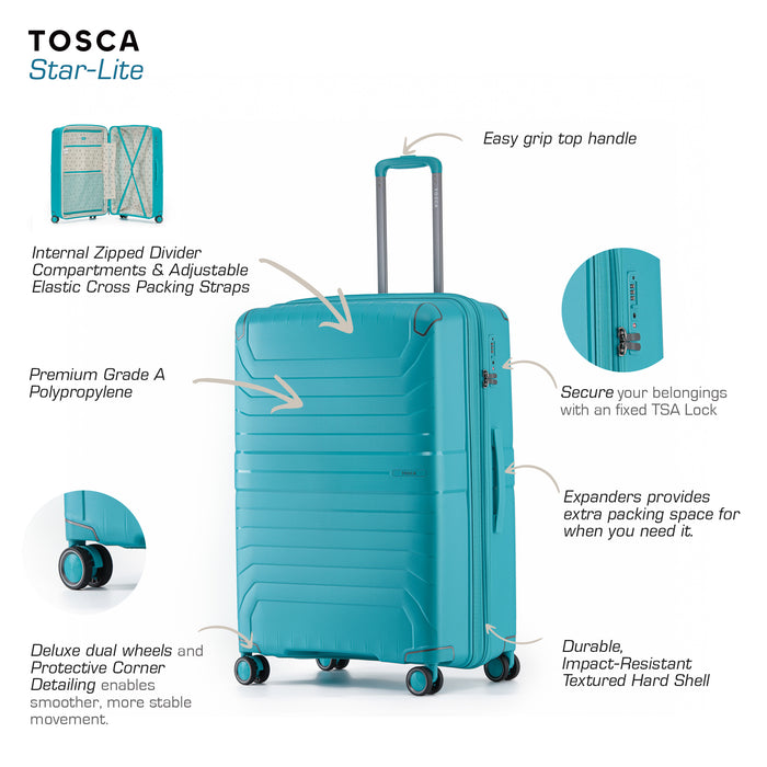 Star Lite 64cm Medium Hard Suitcase - Teal