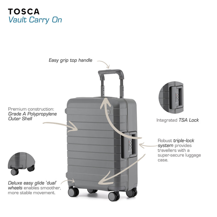Vault 54cm Small Hard Carry On - Grey