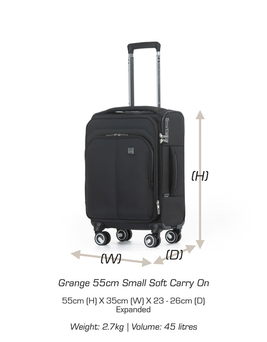 Grange 55cm Small Soft Carry On - Black