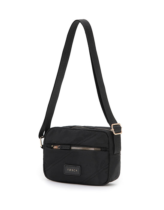 Harlow Black Stitch Shoulder Bag