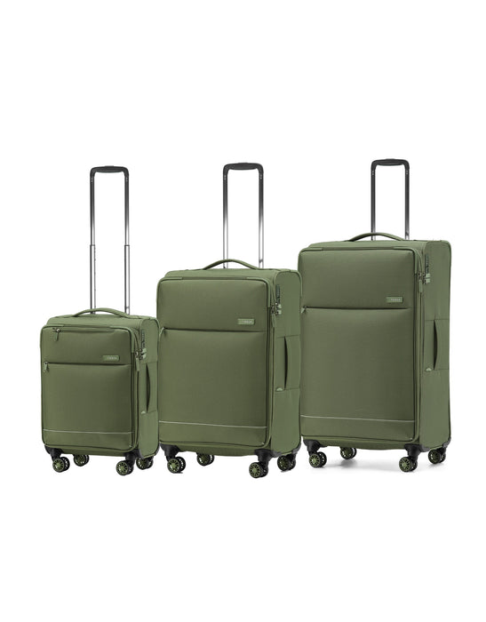 So Lite Soft Suitcase 3 Piece Set - Khaki