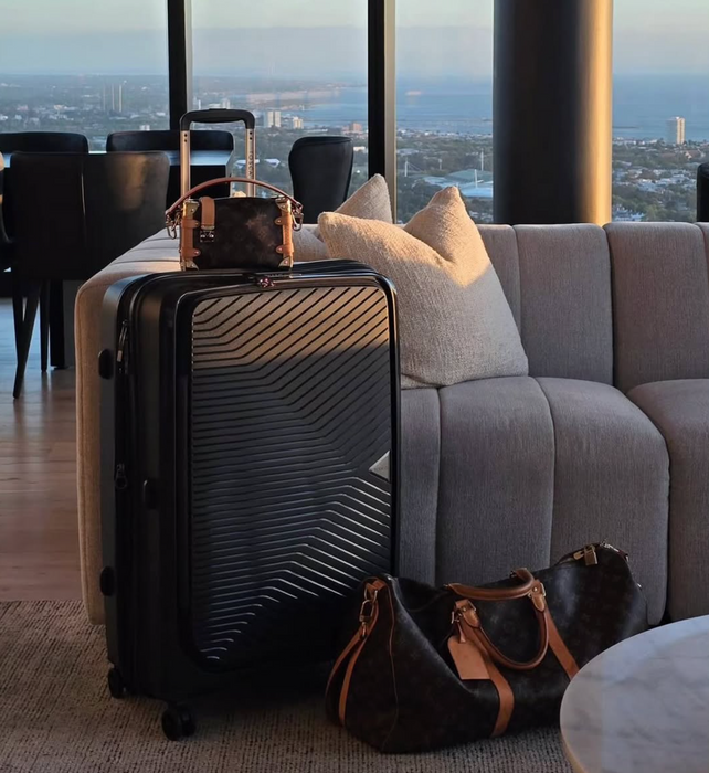 Space-X Duel Opening Hard Suitcase 3 Piece Set - Black