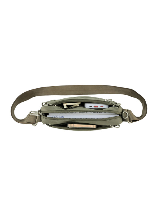 Anti-Theft Cross Body Shoulder Bag - Khaki