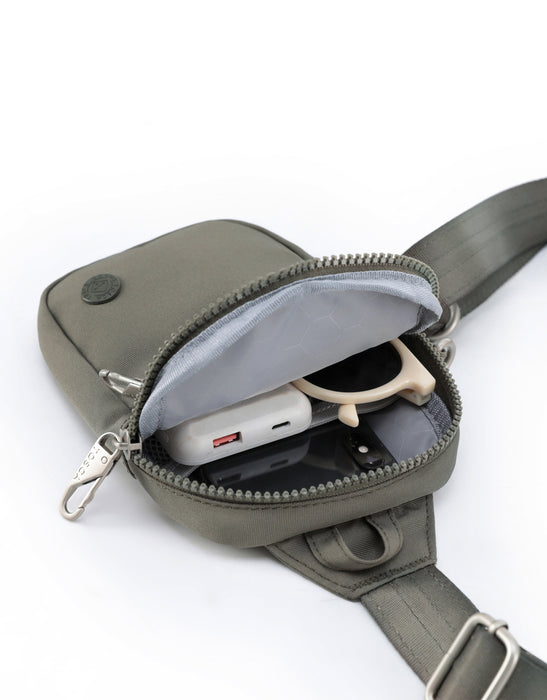 Anti Theft Small Slinger Bag - Khaki