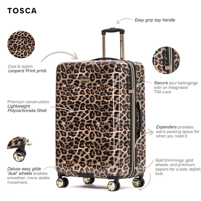 Leopard 65cm Medium Hard Suitcase