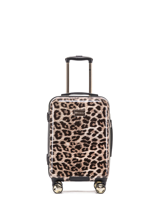 Leopard 55cm Small Hard Carry On Suitcase