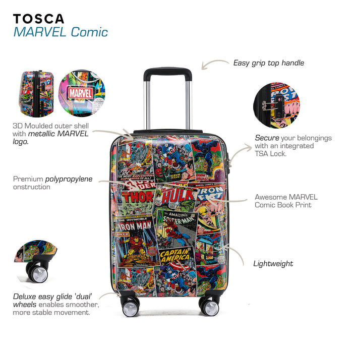 Marvel Comic 50cm Small Hard Carry On - Multi
