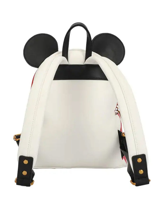 Disney Mickey Mouse PU Leather Fashion Backpack - White/Red