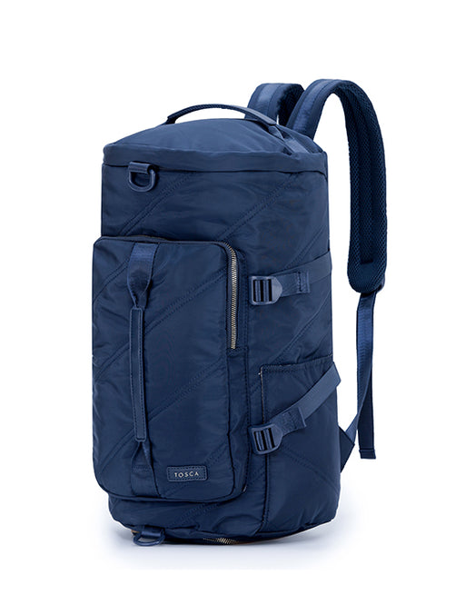 Harlow Navy Barrel Backpack Tote