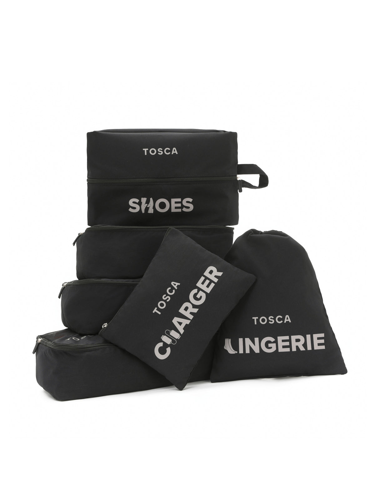 Packing Organiser - Black Set of 6