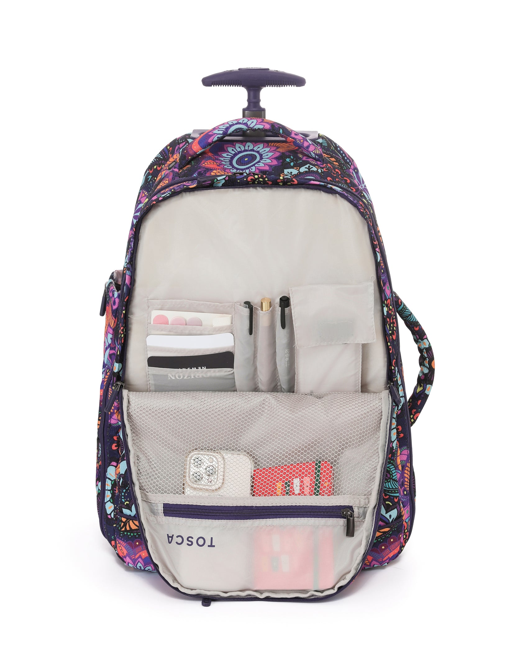 So Lite Paisley Trolley Backpack - TOSCA Travelgoods