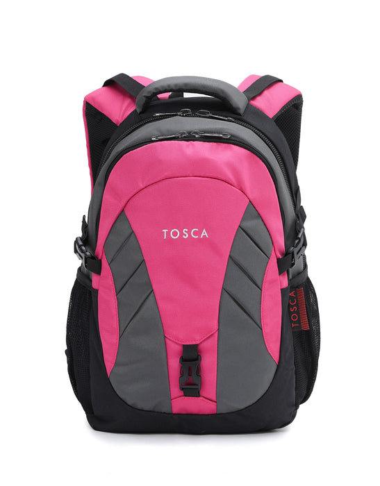 42cm Casual Backpack - Pink/Grey