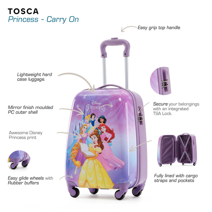 Disney Princess 45cm Small Hard Carry On - Purple