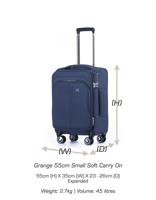Grange 55cm Small Soft Carry On - Indigo Blue