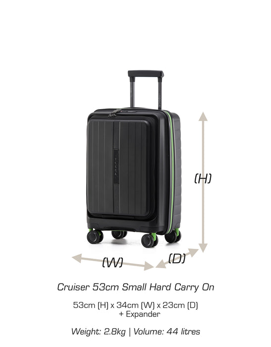 Cruiser 53cm Small Hard Case Carry On - Black