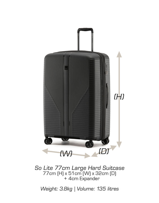 F-Lite 77cm Large Hard Suitcase - Black