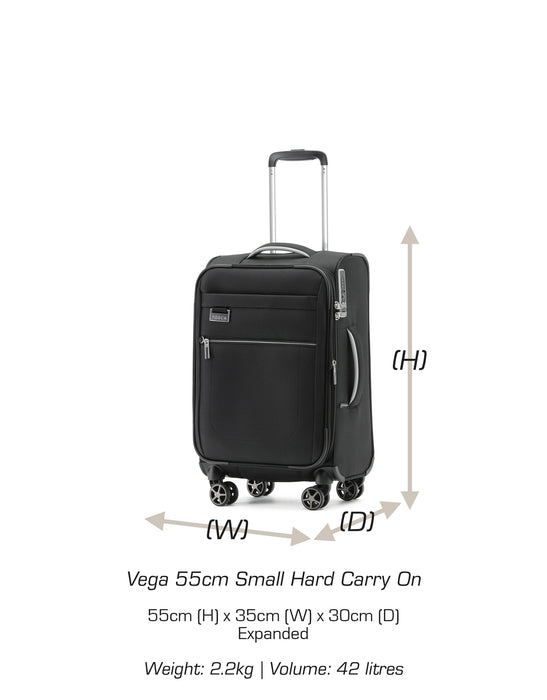 Vega 55cm Small Soft Carry On - Black