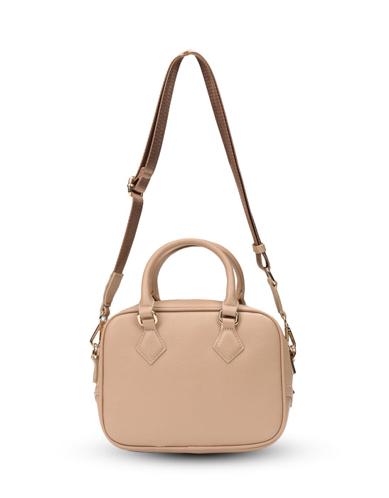Small Mini Bowler Handbag - Natural - Beige