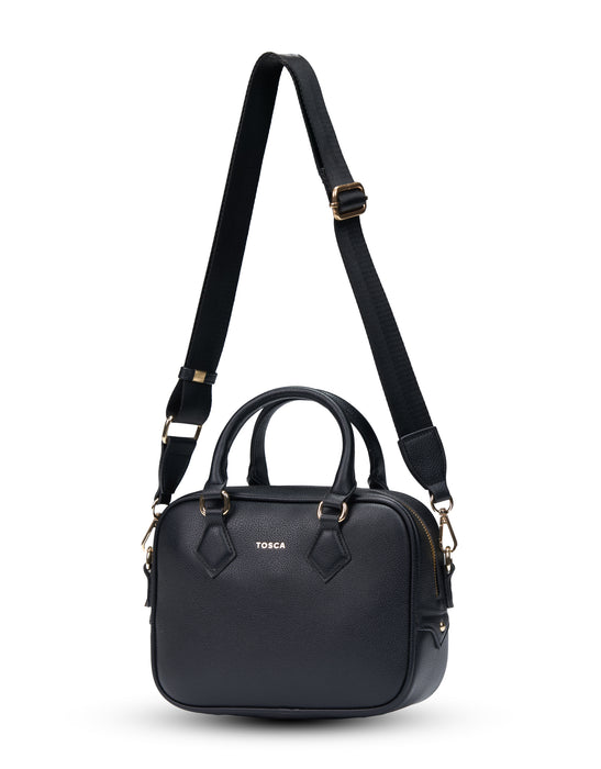 Small Mini Bowler Handbag - Black