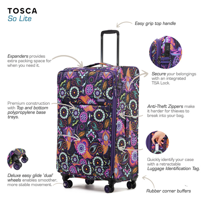 So Lite 67cm Medium Soft Suitcase - Paisley