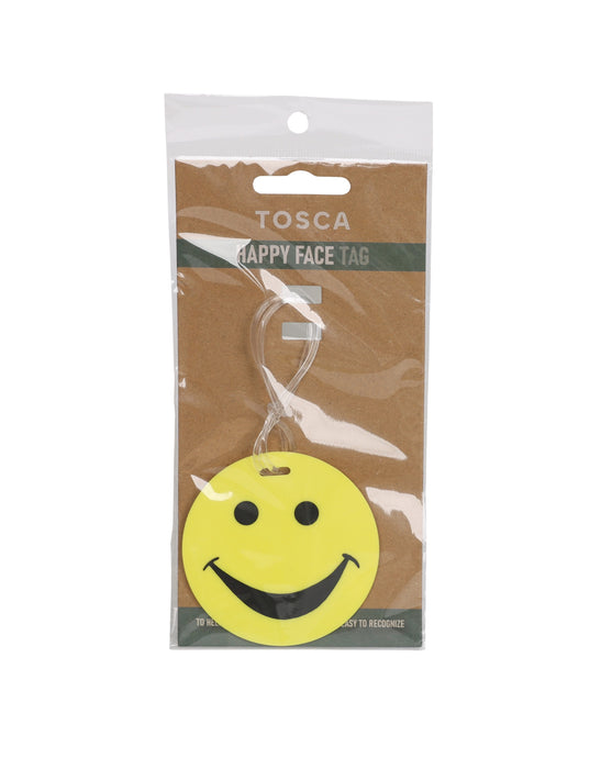 Attitude Luggage Tag - Happy Face - Yellow