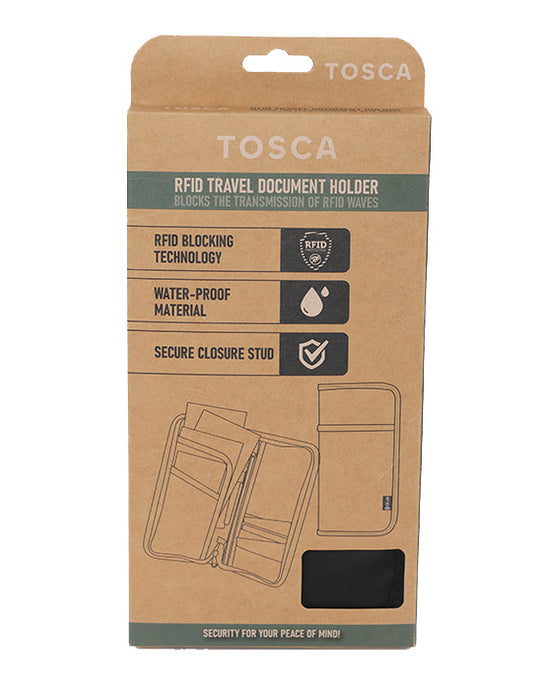 RFID Travel Document Holder - Black